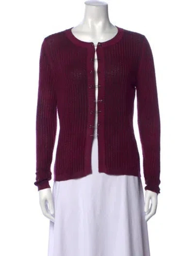 Pre-owned Avant Toi Cashmere Open Front Sweater In Purple