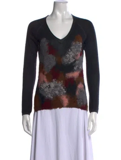 Pre-owned Avant Toi Cashmere Patterned Sweater In Black