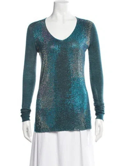 Pre-owned Avant Toi Cashmere Patterned Sweater In Blue