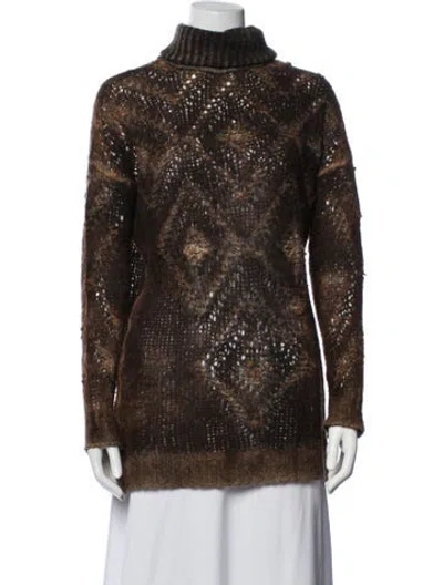 Pre-owned Avant Toi Cashmere Patterned Sweater In Brown