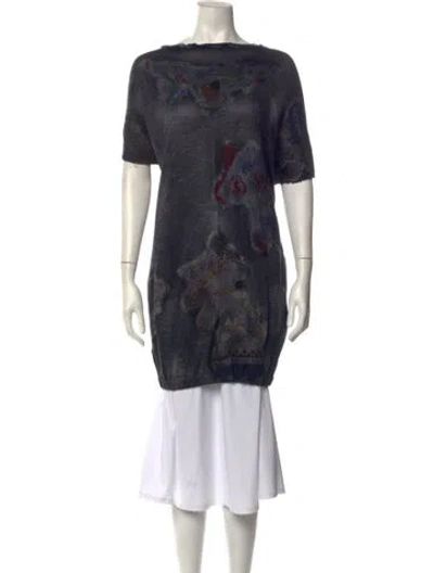Pre-owned Avant Toi Cashmere Printed Sweater In Blue