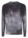 Avant Toi Murales Effect Cashmere Off Gauge Round Neck Pullover In Multi