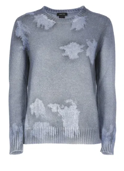 AVANT TOI AVANT TOI CASHMERE SWEATER WITH UNIQUE BLUE PATTERN