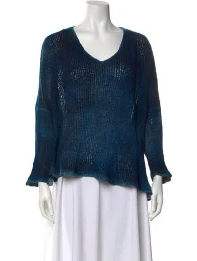 Pre-owned Avant Toi Cashmere V-neck Sweater In Blue