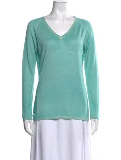 Pre-owned Avant Toi Cashmere V-neck Sweater In Blue