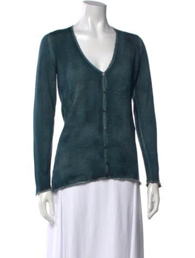 Pre-owned Avant Toi Cashmere V-neck Sweater In Blue