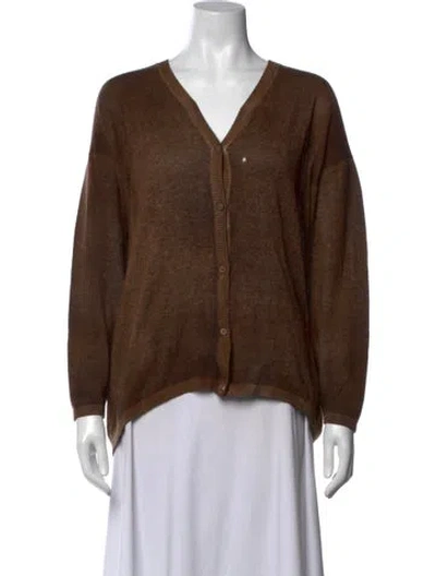 Pre-owned Avant Toi Cashmere V-neck Sweater In Brown