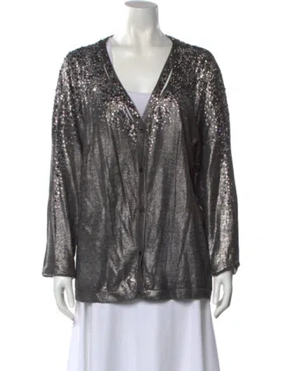 Pre-owned Avant Toi Cashmere V-neck Sweater In Gray