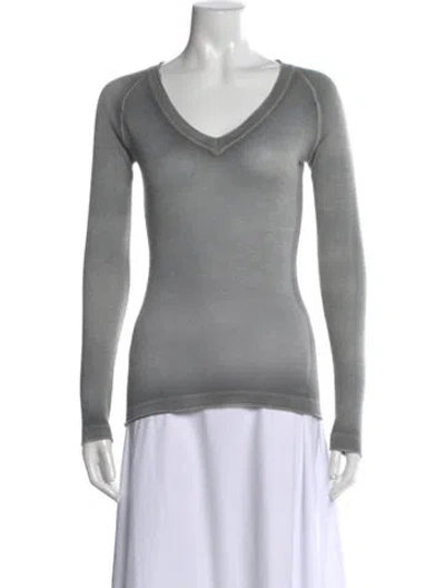 Pre-owned Avant Toi Cashmere V-neck Sweater In Gray