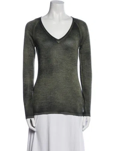 Pre-owned Avant Toi Cashmere V-neck Sweater In Green