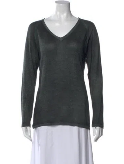 Pre-owned Avant Toi Cashmere V-neck Sweater In Green
