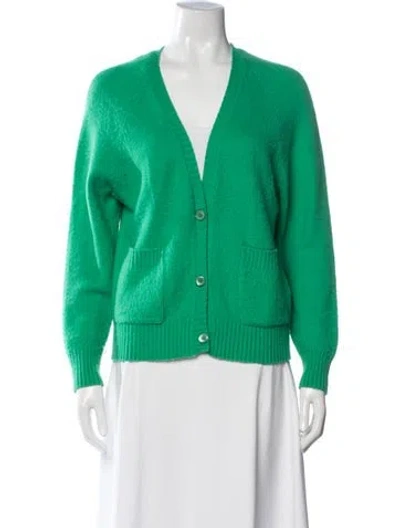 Pre-owned Avant Toi Cashmere V-neck Sweater In Green