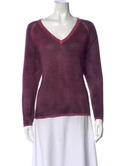 Pre-owned Avant Toi Cashmere V-neck Sweater In Purple
