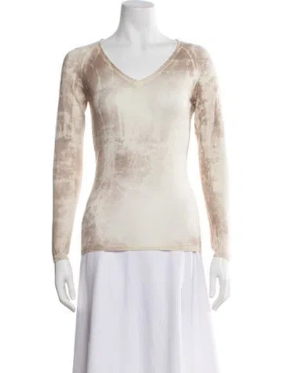 Pre-owned Avant Toi Cashmere V-neck Sweater W/ Tags In Neutral