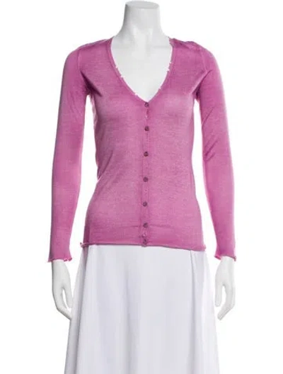 Pre-owned Avant Toi Cashmere V-neck Sweater W/ Tags In Pink