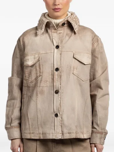 Avant Toi Collared Pocket Jacket In Brown