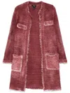 Avant Toi Collarless Coat In Red