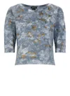 Avant Toi Contrasting Color Pattern Cotton Sweater In Blue