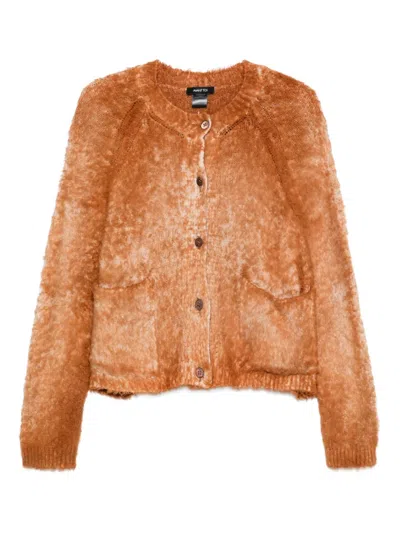Avant Toi Cotton Button Cardigan In Brown