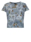 Avant Toi Cotton Sweater With Contrasting Pattern In Blue