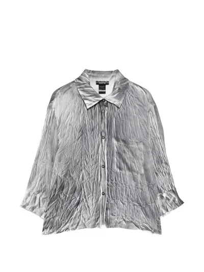 Avant Toi Crinkled-effect Shirt In Gray