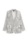 Avant Toi Grey Solid Notched Lapel Blazer In Gray