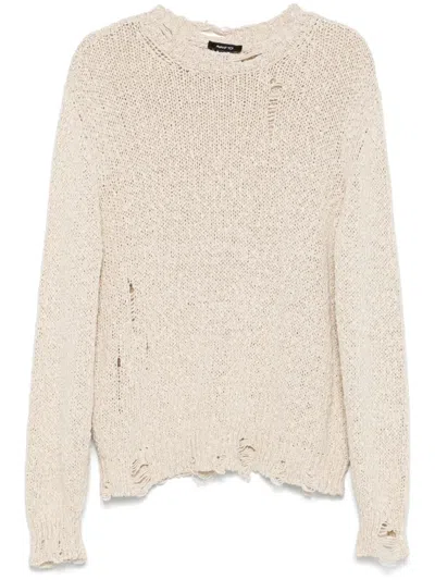 Avant Toi Crochet-knit Sweater In Neutrals
