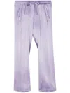 Avant Toi Cropped Silk Trousers In Purple