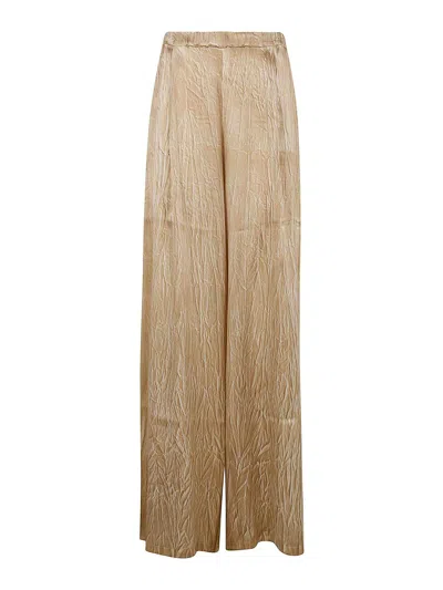Avant Toi Crumpled Effect Silk Palazzo Pants In Brown