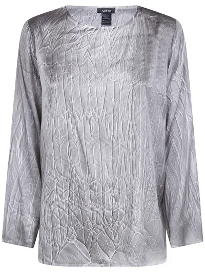 Avant Toi Crumpled Effect Stretch Silk Blouse In Animal Print