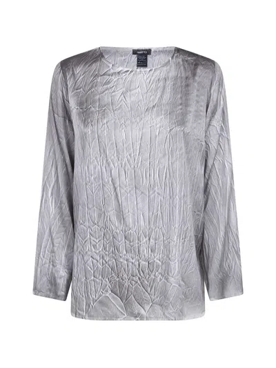 Avant Toi Crumpled Effect Stretch Silk Blouse In Animal Print