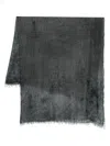 Avant Toi Daisy Print Scarf With Fringes 140x140