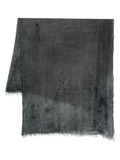 Avant Toi Daisy Print Scarf With Fringes 140x140 Accessories