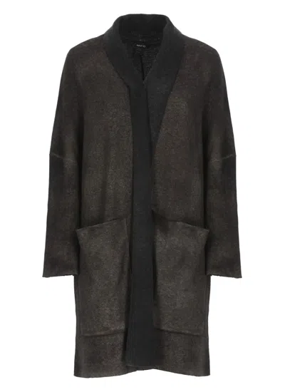 AVANT TOI AVANT TOI DARK GREY WOOL AND CASHMERE CARDIGAN