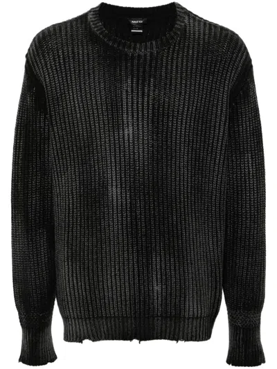 Avant Toi Distressed Jumper In Black