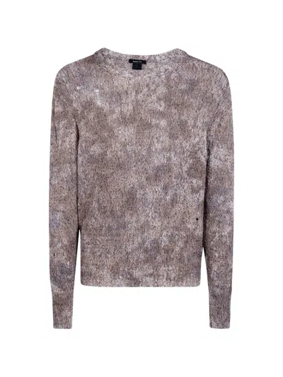 Avant Toi Distressed Knitted Sweater In Gray
