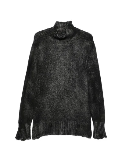 Avant Toi Long-sleeved Turtleneck Sweater In Gray