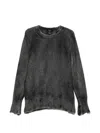 Avant Toi Distressed Spray-effect Sweater In Gray