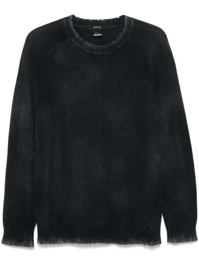 Avant Toi Distressed Sweater In Black