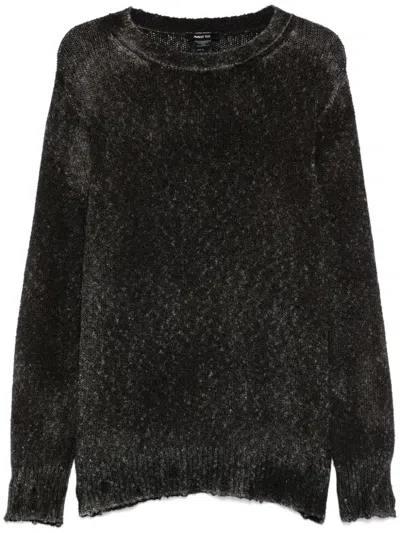 Avant Toi Distressed Sweater In Grey