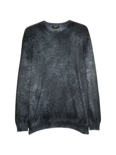 Avant Toi Distressed-effect Acid-wash Sweater In Blue