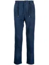 Avant Toi Drawstring Tapered Trousers In Blue