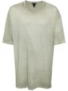 Avant Toi Drop-shoulder Mélange T-shirt In Grün