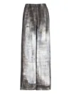 Avant Toi Wide-leg Silk Pants With Abstract Pattern In Gray