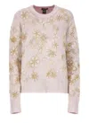 Avant Toi Embossed Floral Pattern Cotton Sweater In Purple