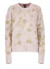 Avant Toi Embossed Floral Pattern Cotton Sweater In Purple