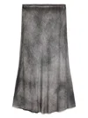 Avant Toi Faded-effect Midi Skirt In 灰色