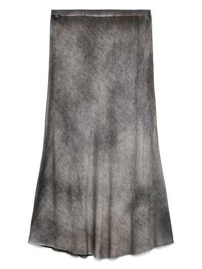 Avant Toi Faded-effect Midi Skirt In 灰色