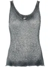 Avant Toi Faded Sleeveless Top In Black
