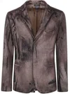 Avant Toi Felted Rever Jacket With Black Brush Strokes Effect Clothing